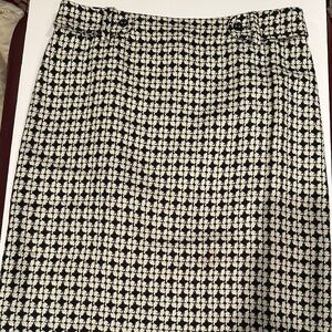 Vtg Bob Mackie Studio Black & White Pencil Skirt Fully Lined Classic Dry Clean